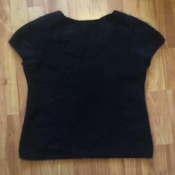 GAP Black Angora Rabbit Hair Short Sleeve Top - Picture 6 of 8